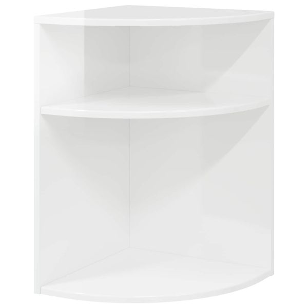 Крайна масичка Лъскаво бяло 39,7 x 39,7 x 60 см Инженерно дърво