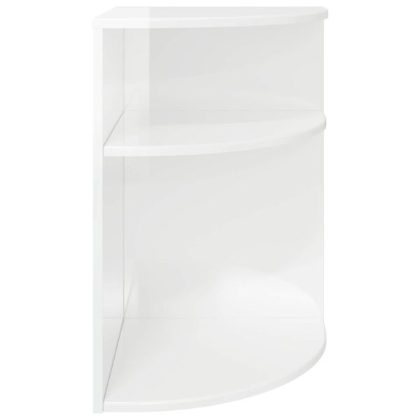Крайна масичка Лъскаво бяло 39,7 x 39,7 x 60 см Инженерно дърво