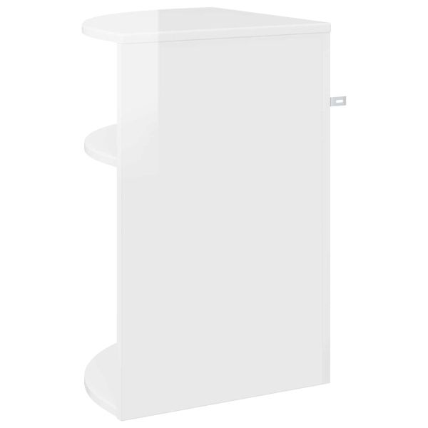 Крайна масичка Лъскаво бяло 39,7 x 39,7 x 60 см Инженерно дърво