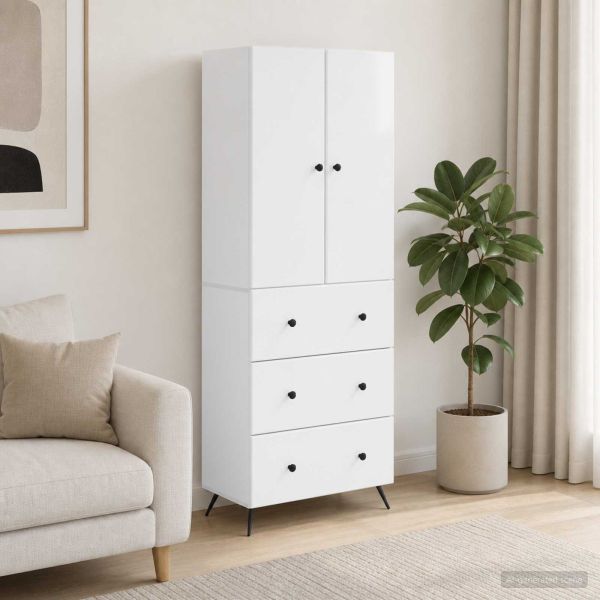 Комплект шкафове 2 pcs Бял гланц 66 x 34,5 x 90 см