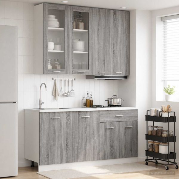 Кухненски единица LYON 4 pcs Сив Сонома Инженерна дървесина