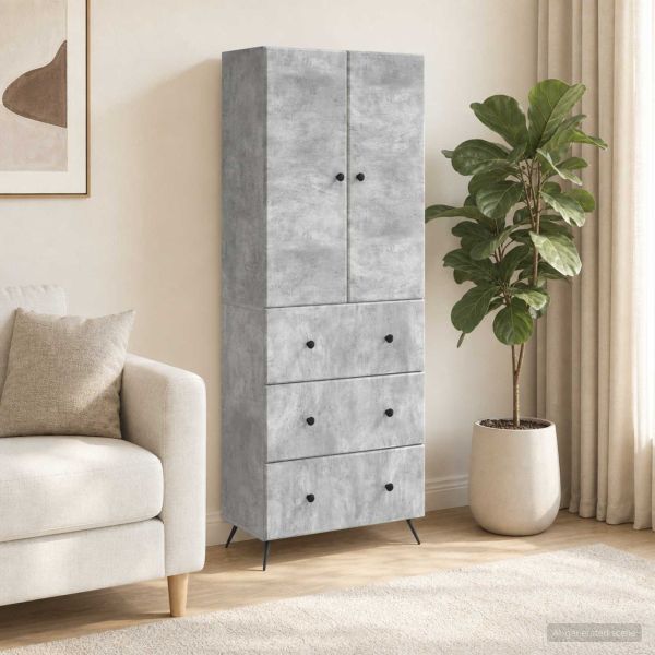 Комплект шкафове 2 pcs Бетонно сиво 66 x 34,5 x 90 см