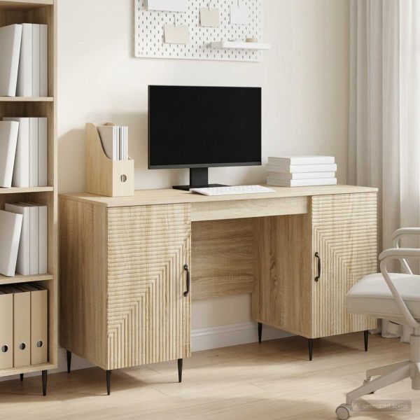 Бюро с рафт Дъб сонома 142,5 x 50 x 75 см Инженерна дървесина