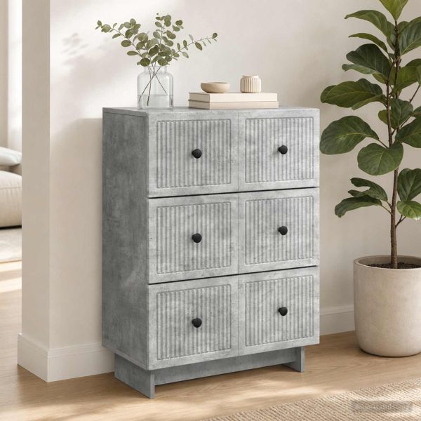 Чекмеджетен шкаф Бетонно сиво 66 x 34,5 x 90 см