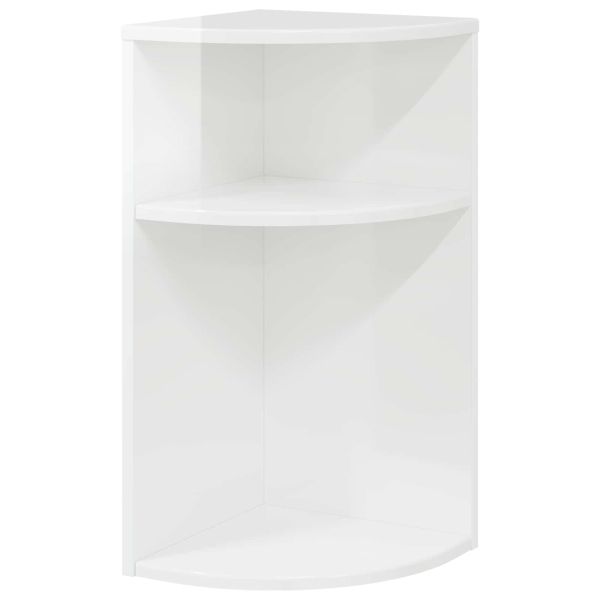 Крайна масичка Лъскаво бяло 29,6 x 29,6 x 60 см Инженерно дърво