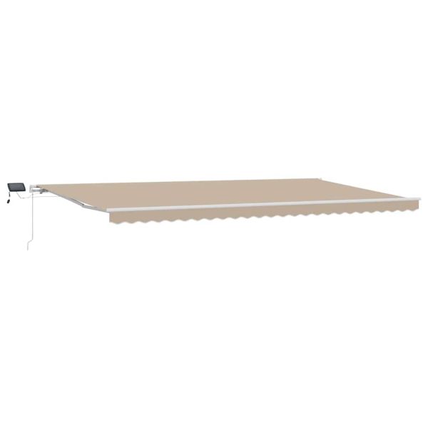 Прибираща се тента Бежово 600 × 300 cm Тъкан и алуминий