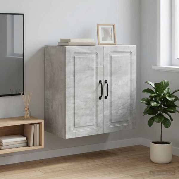 Стенно шкафче Бетонно сиво 59 x 31 x 60 см Инженерна дървесина