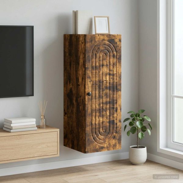 Стенно шкафче Опушен дъб 33 x 34,5 x 90 см Инженерна дървесина