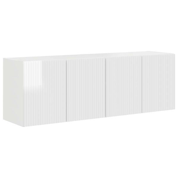 TV стенен шкаф 2 pcs Лъскаво бяло 59,5 x 31 x 40 см
