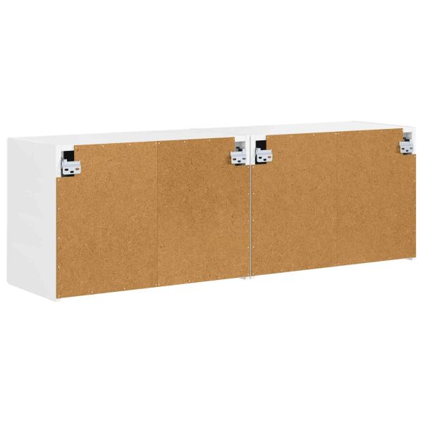 TV стенен шкаф 2 pcs Лъскаво бяло 59,5 x 31 x 40 см