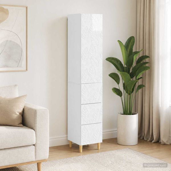 Комплект шкафове 2 pcs Бял гланц 33 x 34,5 x 90 см