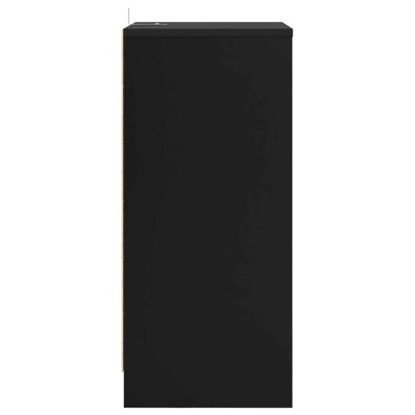 Нощно шкафче с чекмедже Черно 40 x 30 x 467 см Инженерно дърво
