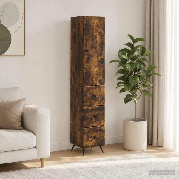 Комплект шкафове 2 pcs Опушен дъб 34,5 x 34,5 x 90 см