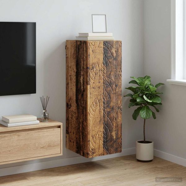 Стенно шкафче Старо дърво 33 x 34,5 x 90 см Инженерна дървесина