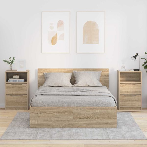 Нощни маси 2 pcs Сонома дъб 40 x 30 x 467 см Инженерно дърво