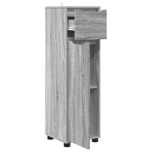 Шкаф за баня Сив Сонома 30,5 x 30 x 101 см Инженерно дърво