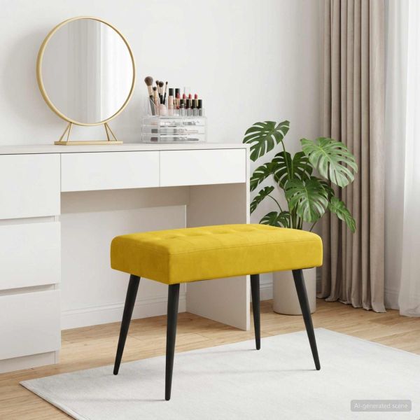 Пейка с копчета Жълто 60 x 40 x 45 см Кадифе
