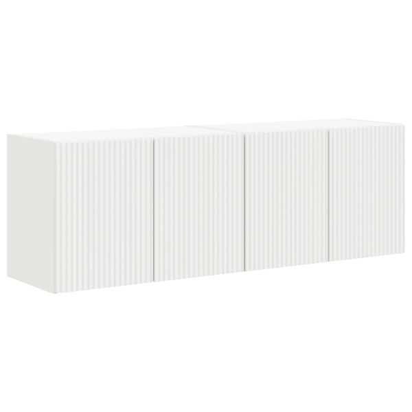 TV стенен шкаф 2 pcs Бяло 59,5 x 31 x 40 см Инженерно дърво