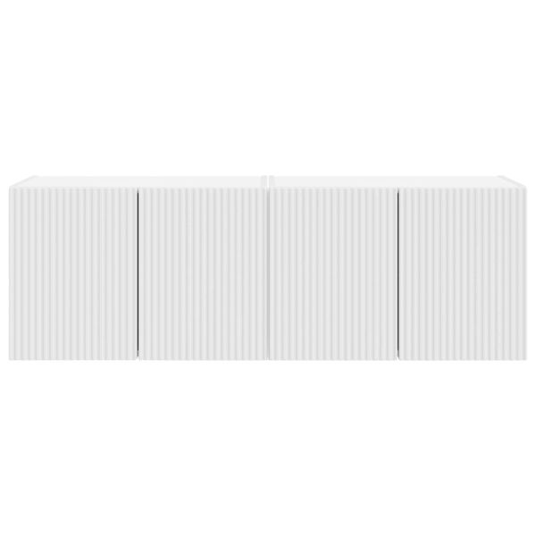 TV стенен шкаф 2 pcs Бяло 59,5 x 31 x 40 см Инженерно дърво