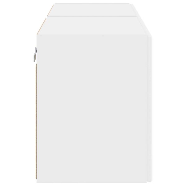 TV стенен шкаф 2 pcs Бяло 59,5 x 31 x 40 см Инженерно дърво