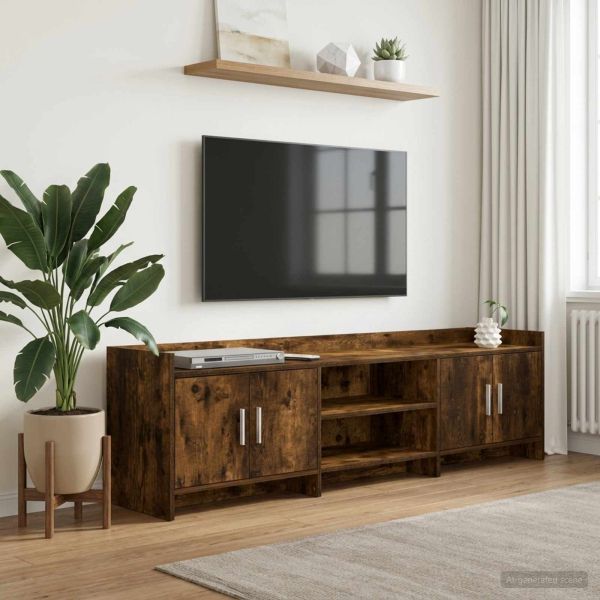 ТВ шкаф 168 x 33 x 47 см Опушен дъб Инженерна дървесина