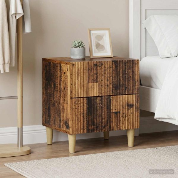 Нощен шкаф с чекмедже 2 pcs Старо дърво 43 x 34,5 x 48 см