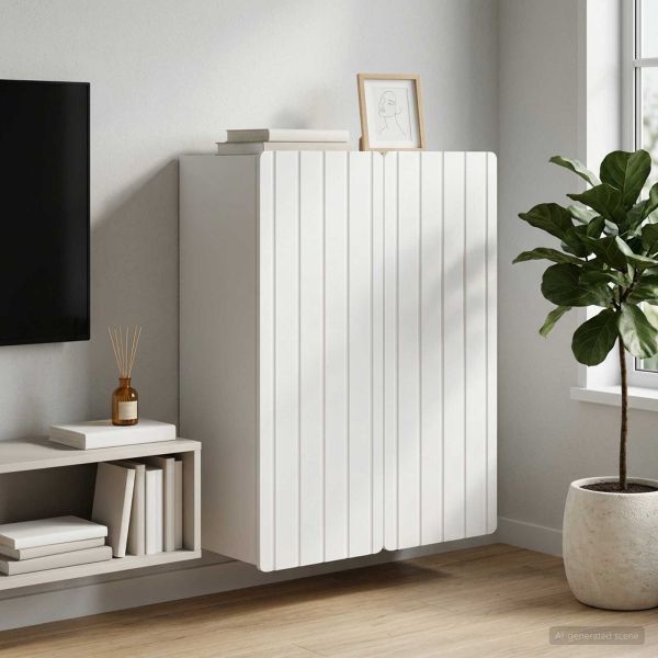 Стенно шкафче Бяло 66 x 34,5 x 92 см Инженерна дървесина
