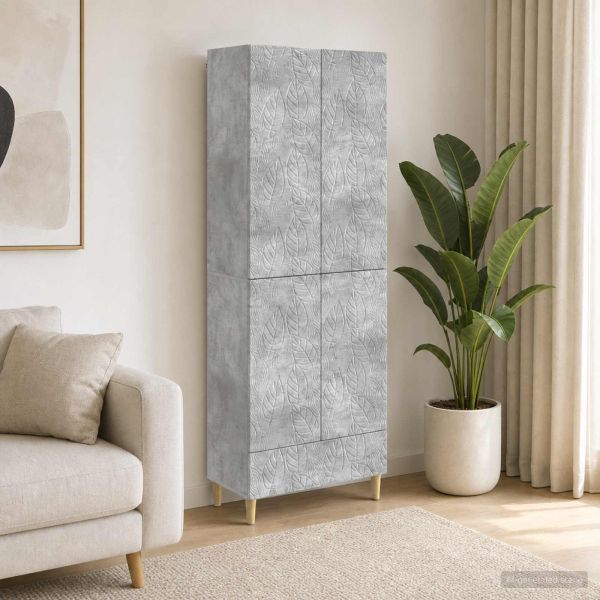 Комплект шкафове 2 pcs Бетонно сиво Инженерна дървесина