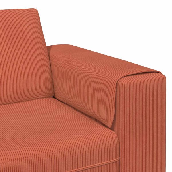 Диван Червено оранжево 250 x 188 x 76 см Кордюрова тъкан