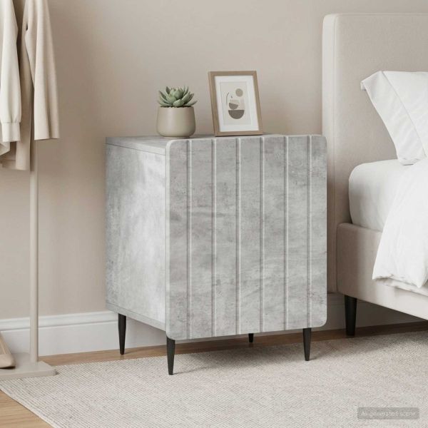 Нощен шкаф 2 pcs Бетонно сиво 43 x 34,5 x 52 см