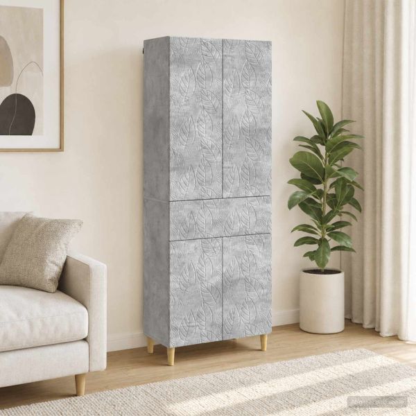 Комплект шкафове 2 pcs Бетонно сиво Инженерна дървесина