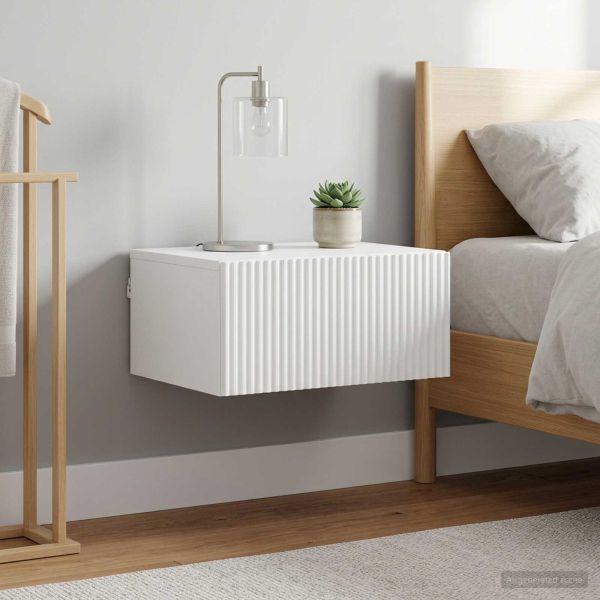 Спален шкаф с монтаж на стена 2 pcs Бял гланц 49 x 34,5 x 20 см