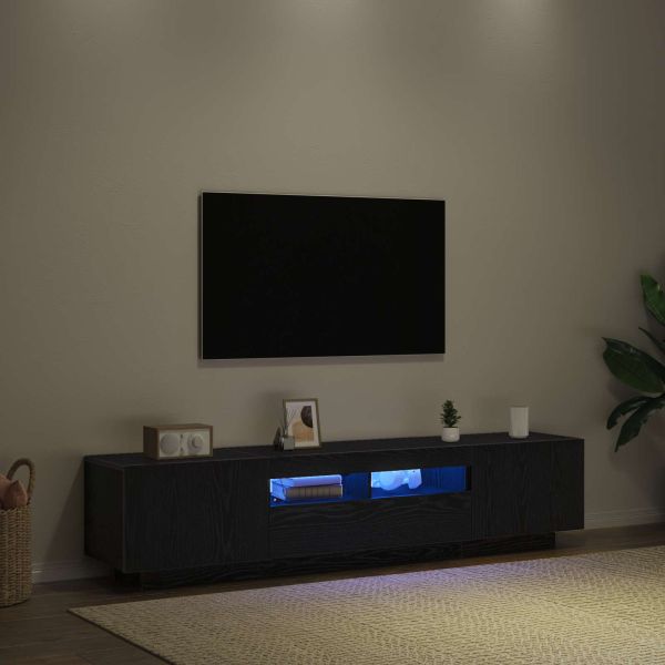 Комплект ТВ шкаф 2 pcs Черно 180 x 35 x 40 см Инженерно дърво
