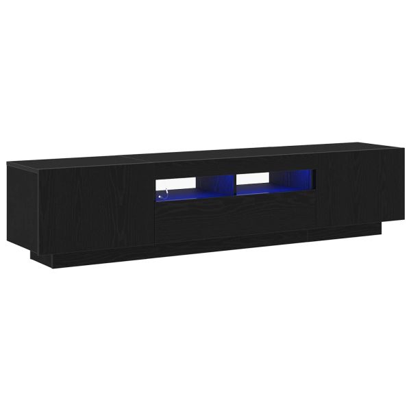 Комплект ТВ шкаф 2 pcs Черно 180 x 35 x 40 см Инженерно дърво
