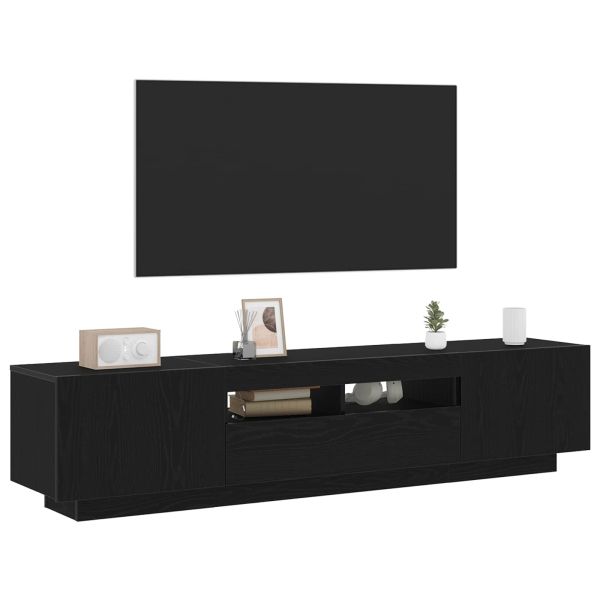 Комплект ТВ шкаф 2 pcs Черно 180 x 35 x 40 см Инженерно дърво
