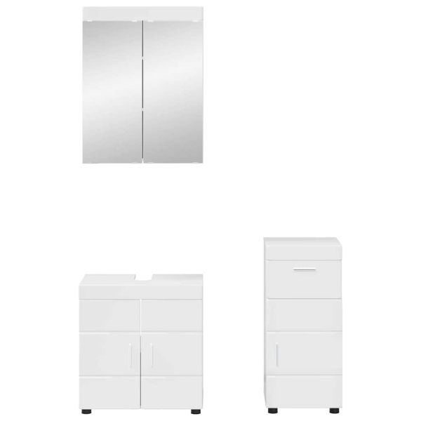 Комплект мебели за баня TULUM 3 pcs Лъскаво бяло
