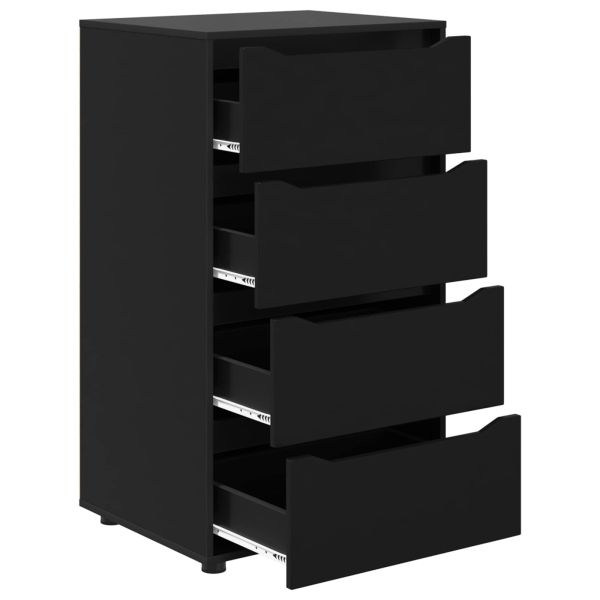 Шкафове за съхранение Черно 60 x 48 x 105 см Инженерно дърво