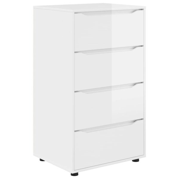 Шкафове за съхранение Лъскаво бяло 60 x 48 x 105 см