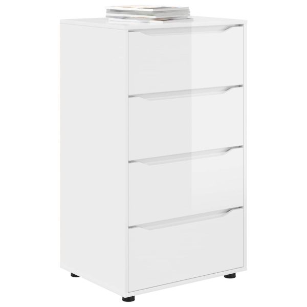 Шкафове за съхранение Лъскаво бяло 60 x 48 x 105 см
