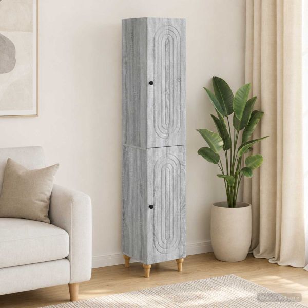 Комплект шкафове 2 pcs Сив Сонома Инженерна дървесина