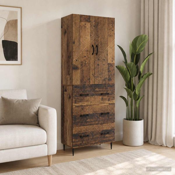 Комплект шкафове 2 pcs Старо дърво 66 x 34,5 x 90 см