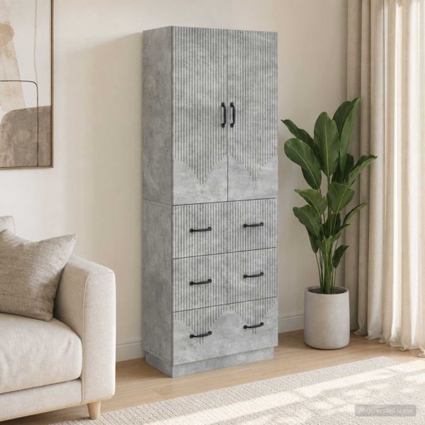 Комплект шкафове 2 pcs Бетонно сиво 66 x 34,5 x 87 см