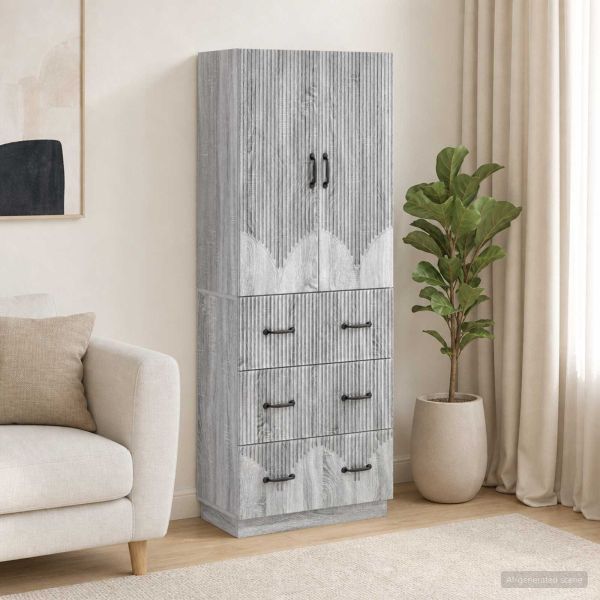 Комплект шкафове 2 pcs Сив Сонома 66 x 34,5 x 87 см