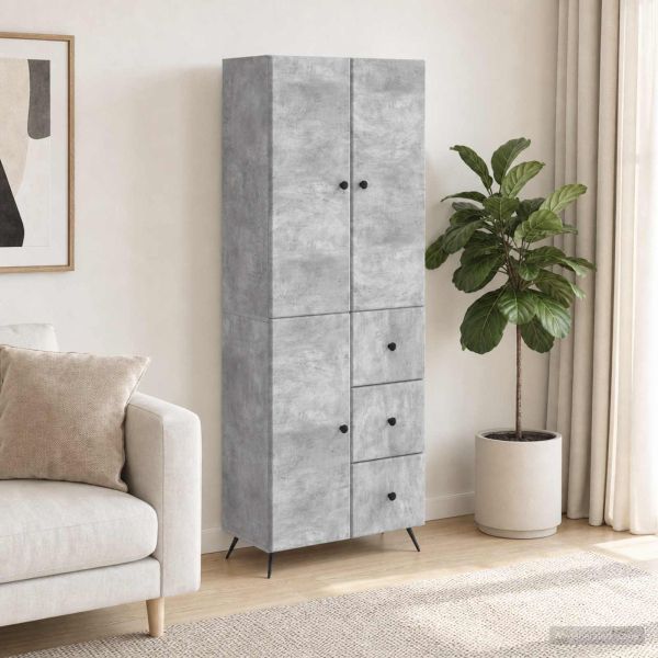 Комплект шкафове 2 pcs Бетонно сиво Инженерна дървесина
