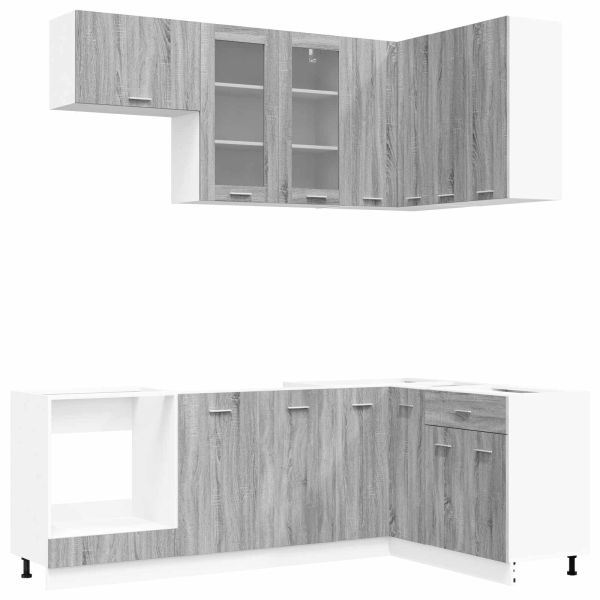 Кухненски единица LYON 8 pcs Сив Сонома Инженерна дървесина