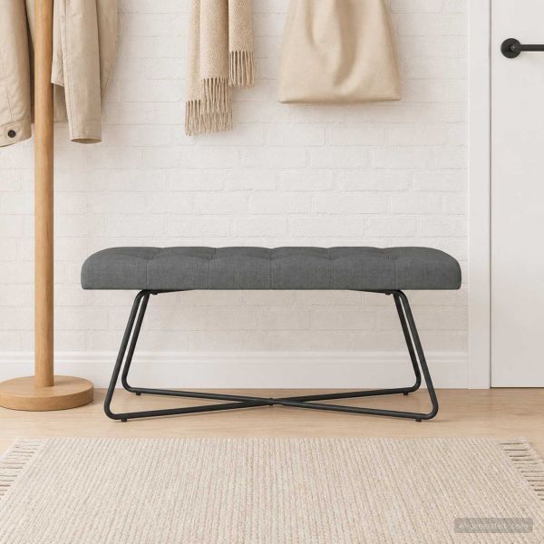 Пейка с копчета Тъмносиво 110 x 40 x 46 cm Текстил