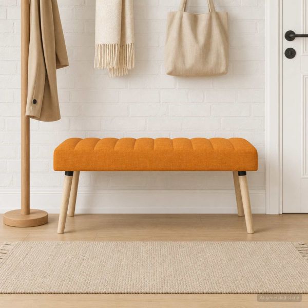 Пейка с канали Тъмен жълт 110 x 40 x 46 cm Текстил