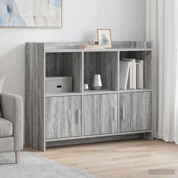 Служебен шкаф Сив Сонома 98,5 x 33 x 80 см Инженерна дървесина
