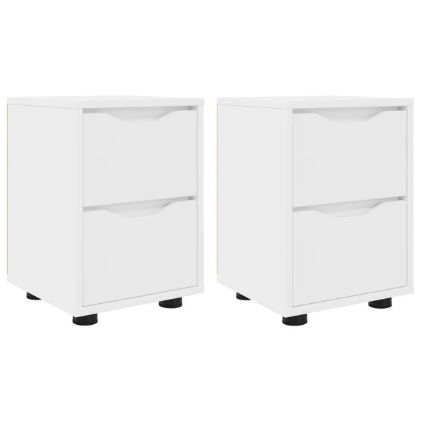 Нощни маси 2 pcs Бяло 30,5 x 30 x 43 см Инженерно дърво