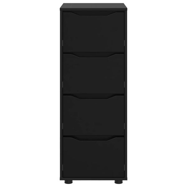 Шкаф за съхранение Черно 40 x 48 x 105 см Инженерно дърво